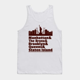'Five Boroughs of New York City' New York City Gift Tank Top
